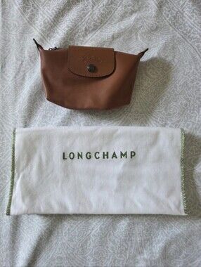 LONGCHAMP Tabac Coin Purse Or Make Up Bag. Wrist Strap Not Available.
